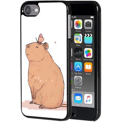 for iPod Touch 7 Case,Touch 6/5 Case,AIRWEE Slim Back Cover Hard Plastic Protector Case for Apple iPod Touch 5th/6th/7th Generation for Women Girl Men, Capybara Butterfly