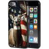 AIRWEE Slim Back Cover Hard Plastic Protector Case for Apple iPod Touch 5th/6th/7th Generation - American Flag Deer view 1