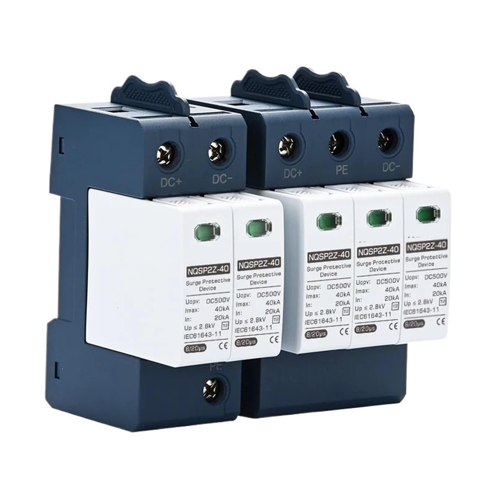 NQSP2Z-40 DC SPD 100V 250V 500V 800V 1000V Surge Arrester Protective Protector 20KA 40KA 60KA DC Surge Protector 1Pcs(2P 20-40KA,DC250V)