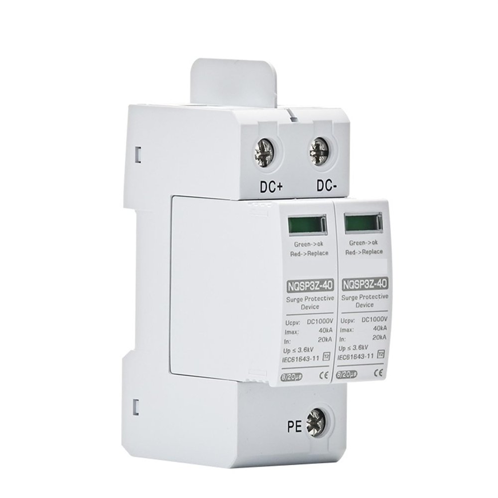 DC SPD Surge Protector 250V 500V 1000V Voltage 2P Protection 20KA 40KA High Current 1Pcs(2P DC250V)