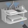 Router Shelf Wall Mount, Storage Stand for Living Room Bedroom, Set Top Box Shelf, Box Stand for Router, Easy Install for Cleaner Set view 2