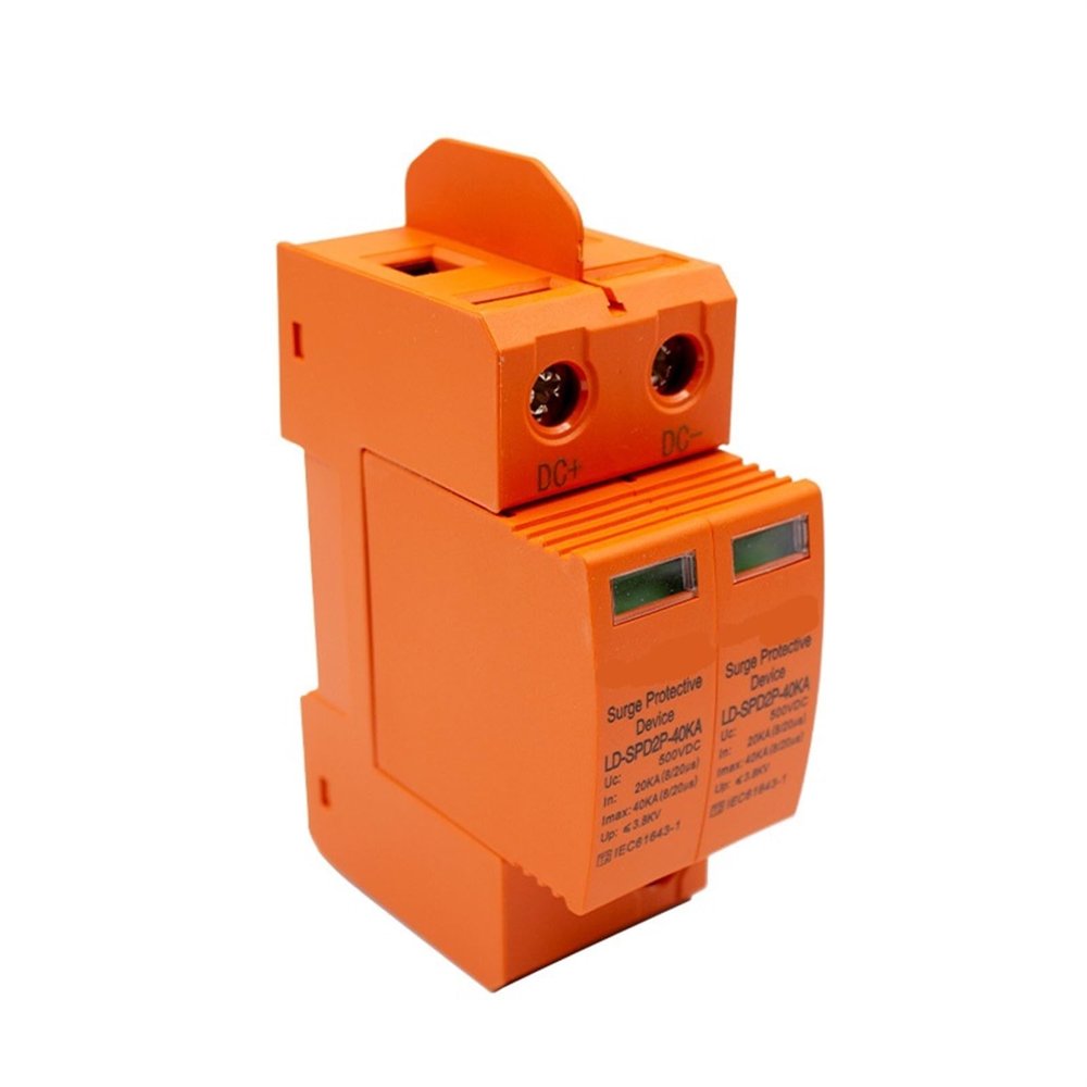 2P DC 1000V 500V Spd20-40kA DC Surge Suppressors/DC Surge Protector Device for Solar Protection 10Pcs(500VDC)