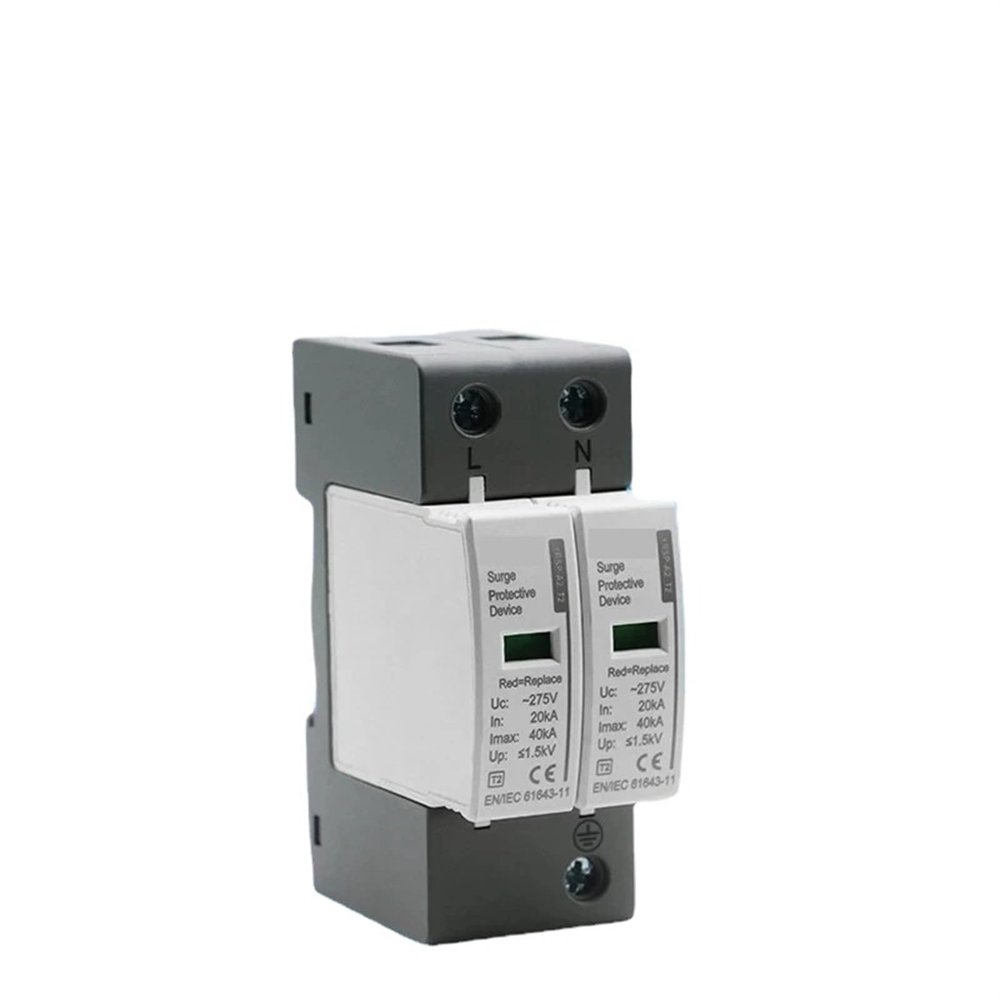 Protector Economic PV DC Surge Protection 2P 3P DC 600V 800V 1000V 20KA Voltage Protector Solar PV Arrester 1Pcs(2P,800V)