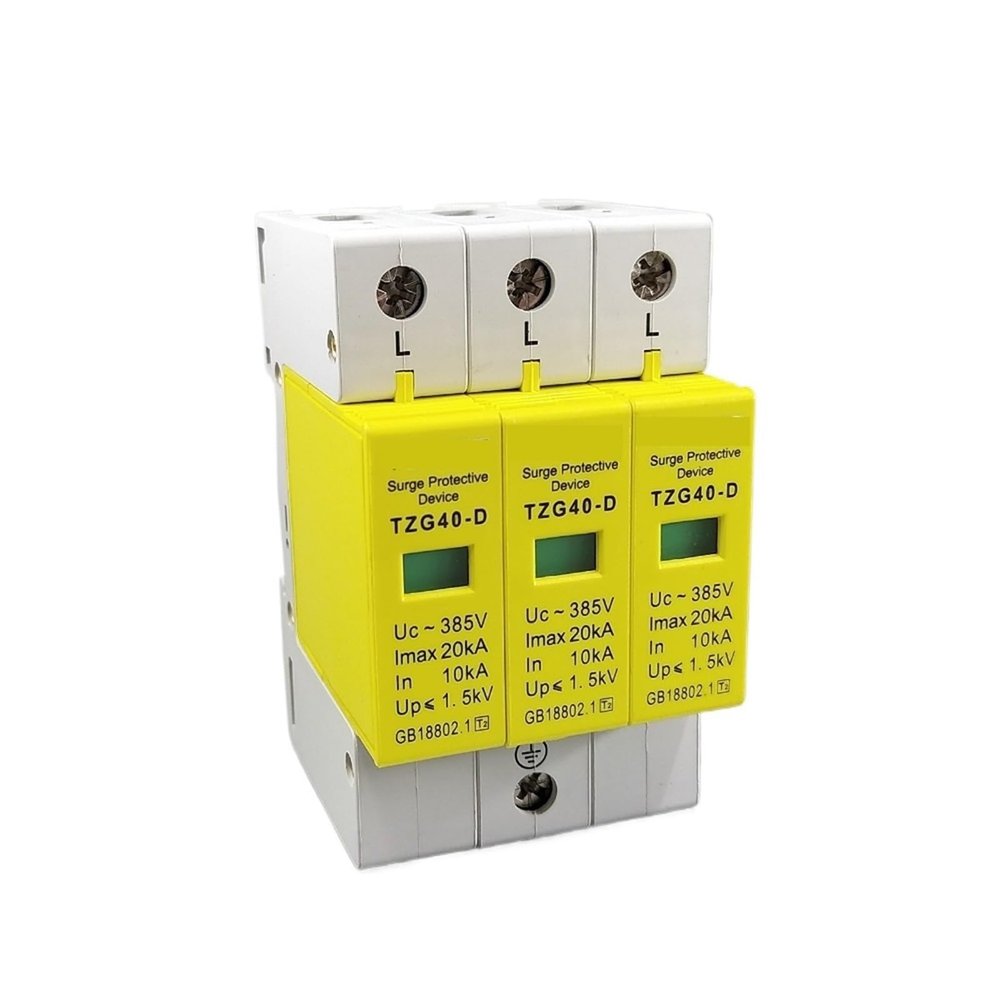 AC SPD 3P 10KA~20KA D ~385VAC House Surge Protector Protection Protective Low-Voltage Arrester Device 1Pcs