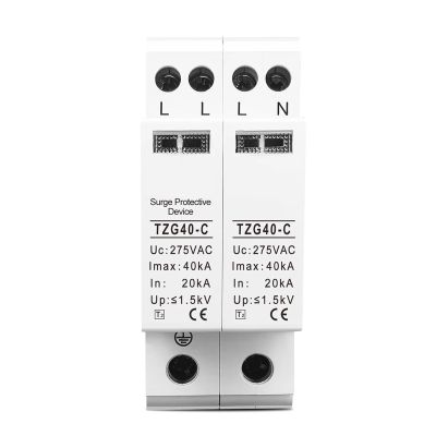 AC SPD TOMZN 4P 3P+N 36mm 20KA~40KA 275V House Surge Protector Protection Protective Low-Voltage Arrester Device 1Pcs