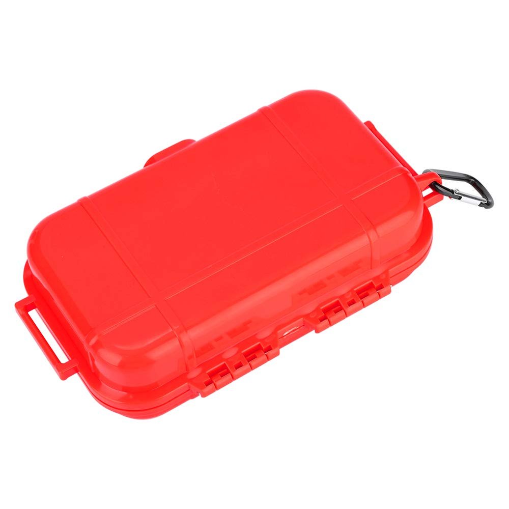 Denash Box Container Storage Box ABS and Stainless Steel Protective Hard Case for Boats Camping Home Boating (Red)