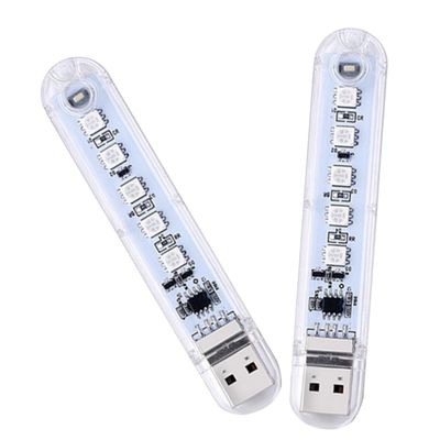 SECFOU 2pcs USB Led Car Atmosphere Light Multi-Functional USB Night Lamp for Home and Vehicle Compact Plug Ambient Lighting for Interior Decoration