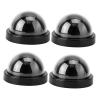 LED Fake Camera Hemispherical Camera 4 Pieces Simulation Camera, Fake Dome Camera Fake Camera, for Supermarkets, Hotels (Black) view 2