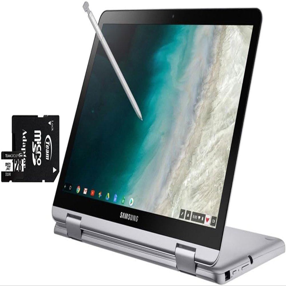Samsung Chromebook Plus V2 12.2" FHD 2-in-1 Touch Laptop (Intel Celeron 3965Y 2-Core, 4GB RAM, 192GB Storage (64GB SSD+128GB Micro SD Card), Intel UHD 615, Chrome OS)