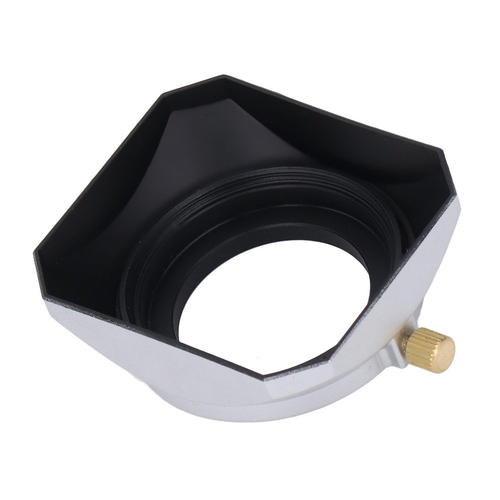 39mm Lens Hood, Professional Vintage Style Metal Digital Camera Lens Hood for 39mm Camera Lens, Silver