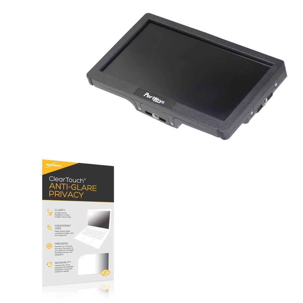 BoxWave Screen Protector Compatible with Portkeys HD7H - ClearTouch Anti-Glare Privacy (2-Pack), Privacy Screen Protector Flexible Film Anti-Glare
