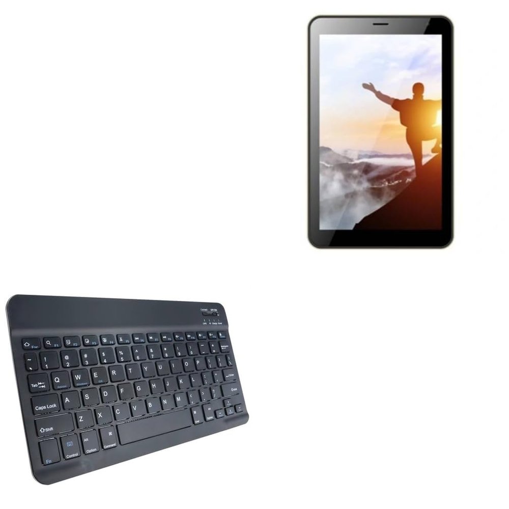 BoxWave Keyboard Compatible with Vortex TAB8 - SlimKeys Bluetooth Keyboard, Portable Thin with Chiclet-Style Keys - Jet Black