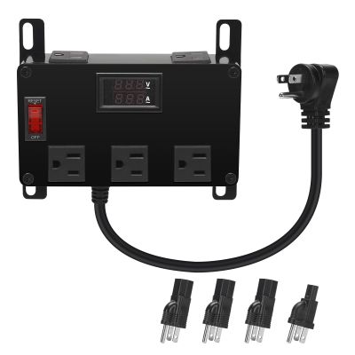 Zuomeng Media Cabinet Power Strip, 5 Outlets, Half Width, Compatible with On-Q Media Cabinets, 3 IEC C13 Adapters, 1 IEC C7 Adapter, AC1031