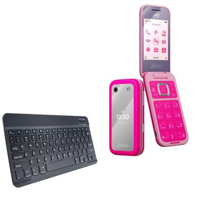 BoxWave Keyboard Compatible with HMD Barbie - SlimKeys Bluetooth Keyboard, Portable Thin with Chiclet-Style Keys - Jet Black