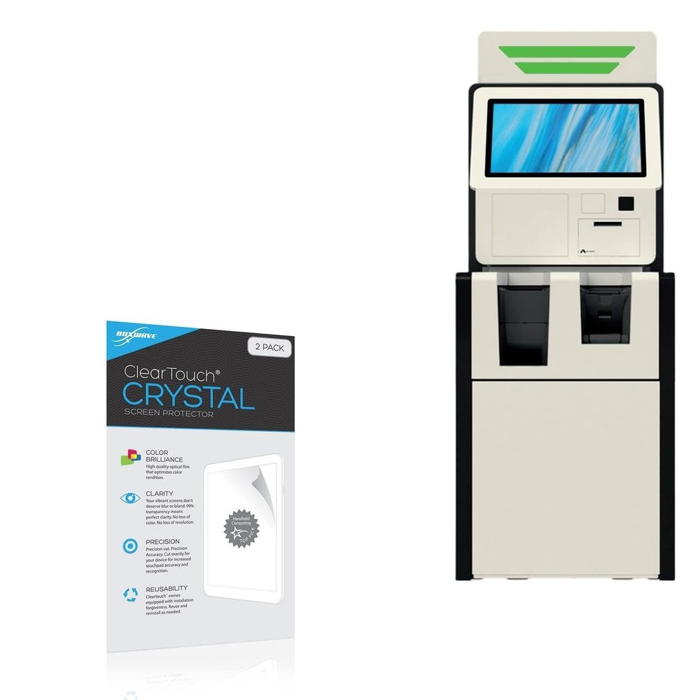 BoxWave Screen Protector Compatible with Glory Alto Affinity Self-Service Kiosk - ClearTouch Crystal (2-Pack), HD Film Skin - Shields from Scratches
