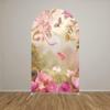Aerdce Floral Fantasy Fairy Tale Wonderland Arch Backdrop Cover Castle Theme Stretchy Arched Stands Covers for Princess Birthday Party Decoration(Only Cover) view 1
