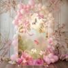 Aerdce Floral Fantasy Fairy Tale Wonderland Arch Backdrop Cover Castle Theme Stretchy Arched Stands Covers for Princess Birthday Party Decoration(Only Cover) view 3
