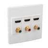 LOCADENCE Media Outlet Wall Plate, 3.4 X 3.4in HD Multimedia Interface RCAs Wall Plate with 3 Port 4K 60HZ 1080P HD Hdmi Interface 2.0 and 3 Port RCAs Keystone Jack view 1