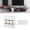 LOCADENCE Media Outlet Wall Plate, 3.4 X 3.4in HD Multimedia Interface RCAs Wall Plate with 3 Port 4K 60HZ 1080P HD Hdmi Interface 2.0 and 3 Port RCAs Keystone Jack view 3