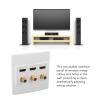 LOCADENCE Media Outlet Wall Plate, 3.4 X 3.4in HD Multimedia Interface RCAs Wall Plate with 3 Port 4K 60HZ 1080P HD Hdmi Interface 2.0 and 3 Port RCAs Keystone Jack view 4