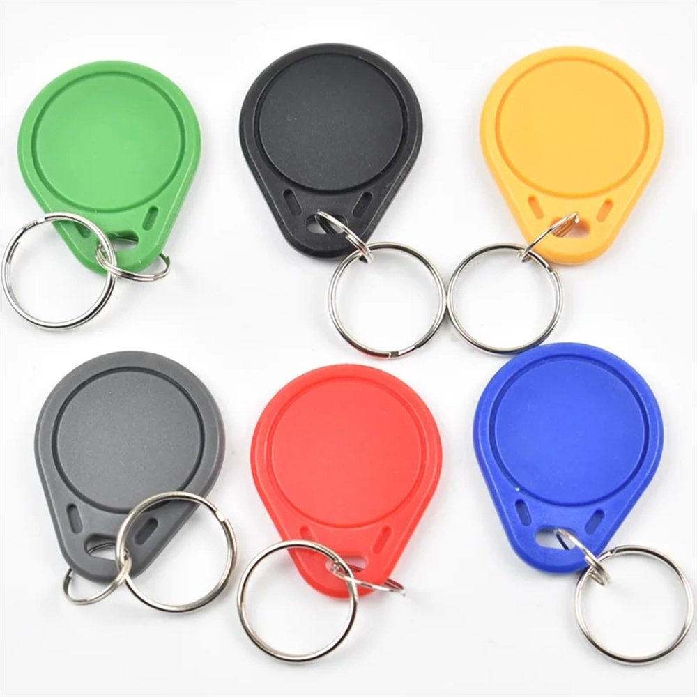 100pcs/Lot 13.56MHz IC M1 S50 Keyfobs Tags Access Control RFID Key Card Token Attendance Management Keychain ABS Waterproof(Yellow)