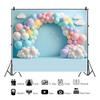10x8ft 3D Balloon Birthday Backdrop Pink Blue Hot Air Balloon Kids Birthday Photography Background Boy Girl First Birthday Backdrop 1st Bday Party Decorations Portrait Photo Studio Banner view 2