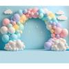 10x8ft 3D Balloon Birthday Backdrop Pink Blue Hot Air Balloon Kids Birthday Photography Background Boy Girl First Birthday Backdrop 1st Bday Party Decorations Portrait Photo Studio Banner view 3