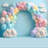10x8ft 3D Balloon Birthday Backdrop Pink Blue Hot Air Balloon Kids Birthday Photography Background Boy Girl First Birthday Backdrop 1st Bday Party Decorations Portrait Photo Studio Banner view 4