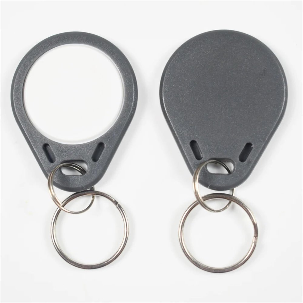 10pcs/Lot 125Khz Proximity RFID EM4305 T5577 Smart Card Read and Rewriteable Token Tag Keyfobs Keychains Access Control(Grey White)