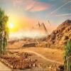 10x6.5ft Pyramid Backdrop Desert Sunset Photography Background Ancient Egyptian Pyramid Backdrop Sand Dunes Desert Scene Coconut Tree Scenery Background Egypt Party Supplies Studio Photo Shoot Props view 1