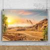 10x6.5ft Pyramid Backdrop Desert Sunset Photography Background Ancient Egyptian Pyramid Backdrop Sand Dunes Desert Scene Coconut Tree Scenery Background Egypt Party Supplies Studio Photo Shoot Props view 2