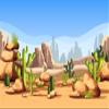 10x6.5ft Desert Backdrop Cartoon Desert Photography Background Blue Sky Sand Dunes Prickly Cactus Saguaro Backdrop Desolate Desert Natural Landscape Background Children Adult Portrait Photo Shoot view 1