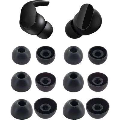 6 Pairs umvowuxa Replacement Eartips Compatible with Beats Fit Pro Earbuds and Studio Buds Earbud Headphones, Soft and Comfortable Silicone Material, Waterproof and Sweatproof (Black)