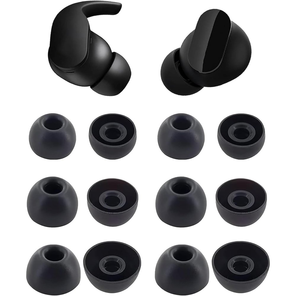 6 Pairs umvowuxa Replacement Eartips Compatible with Beats Fit Pro Earbuds and Studio Buds Earbud Headphones, Soft and Comfortable Silicone Material, Waterproof and Sweatproof (Black)