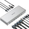 WAVLINK USB C DisplayLink (DL7400) Premium Docking Station with 4X DisplayPort, Dual 8K@60Hz,Quad 4K@60Hz for Windows 10/11 and Mac M1/M2/M3,100W PD Charging to Host, 2.5G Ethernet,USB C, SD4.0 view 1