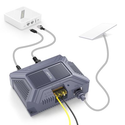 EDUP Starlink Gen 3 PoE Injector, 200W 5-in-1 GigE Passive & ESD Protection for Starlink V3 Dishy, 1000Mbps Starlink Ethernet Adapter with USB & Type-C Power Output for Starlink Standard (Gen 3)