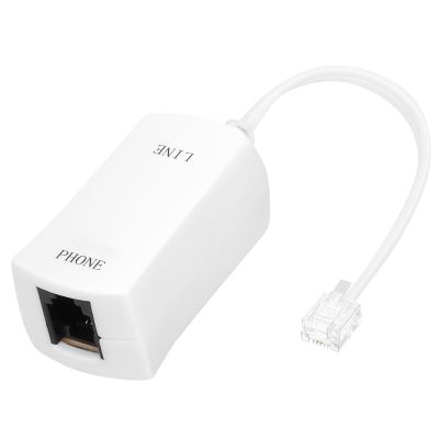 Uvital DSL Filter for Landline Phone, 1 Pack DSL Modem Phone Filter Adapter, RJ11 6P2C Male to Female ADSL Cable in-line ADSL Filters for Fax Machines/Answering Machines, White