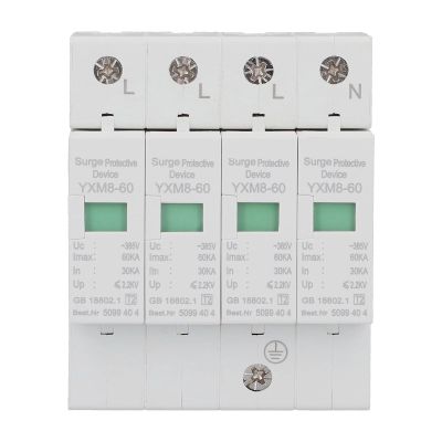 Tyenaza Protective Device, AC380V YXM8 60 Electric Shock Protector Module Arrester Breaker, for Distribution Box, Computer Center
