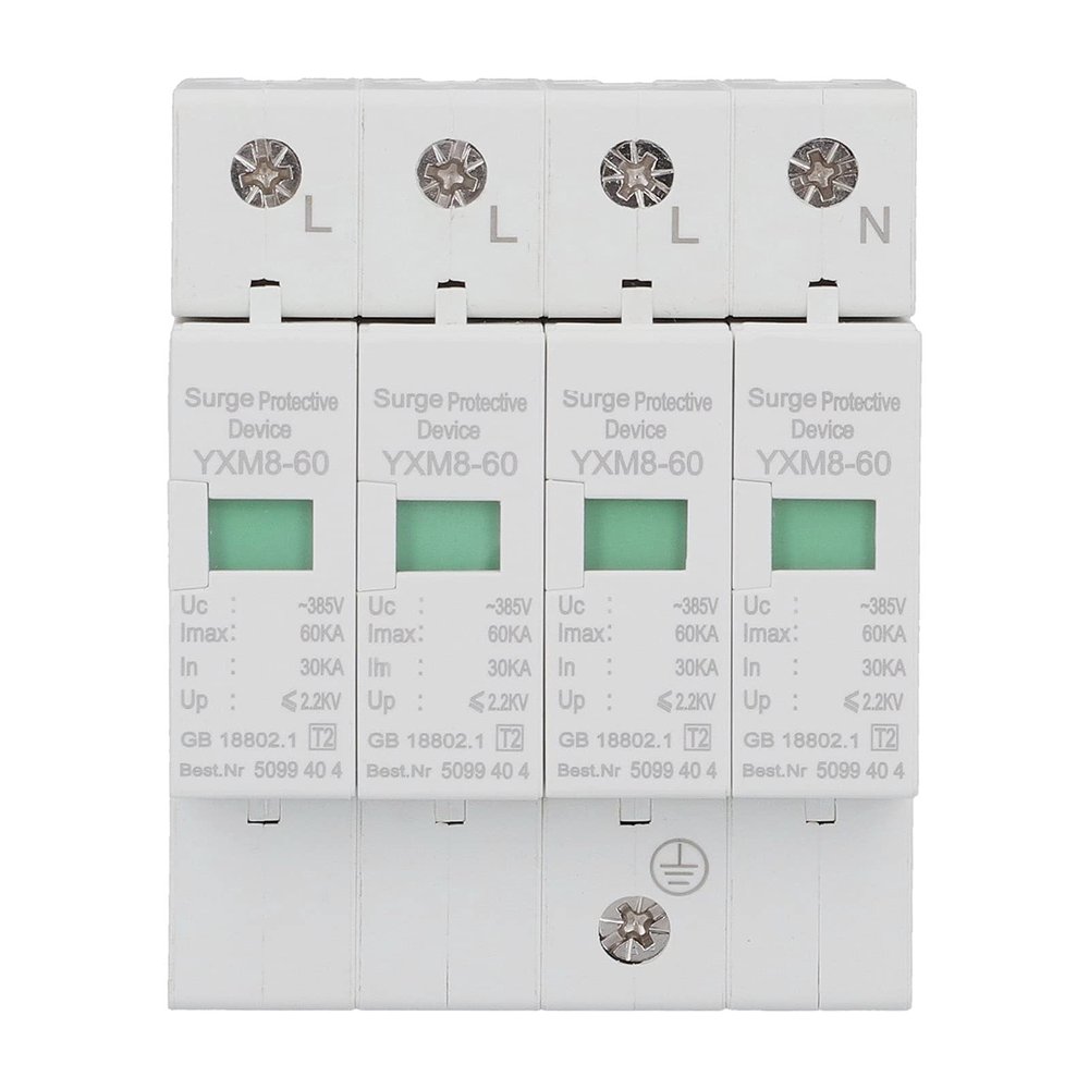 Tyenaza Protective Device, AC380V YXM8 60 Electric Shock Protector Module Arrester Breaker, for Distribution Box, Computer Center