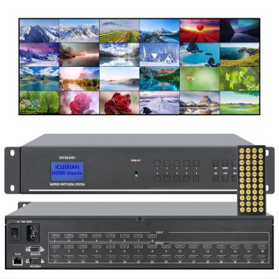ICUIXIAN HDMI Matrix 8x32 4K@30Hz with Web GUI Rackmount HDMI Matrix Switch 8x32 Support RS232 Controls, EDID, HDCP, LED Screen Display, Dolby Digital (8 in 32 Out switcher & Splitter)