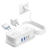 BESTEK European Travel Plug Adapter: - 4 Outlets 4 USB Ports (2 USB C) with 3.6FT Wrapped Short Extension Cord, Small Portable Desktop Charging Station, Compact for Hotel Travel Cruise Essentials view 1