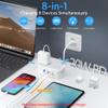 BESTEK European Travel Plug Adapter: - 4 Outlets 4 USB Ports (2 USB C) with 3.6FT Wrapped Short Extension Cord, Small Portable Desktop Charging Station, Compact for Hotel Travel Cruise Essentials view 2