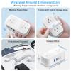 BESTEK European Travel Plug Adapter: - 4 Outlets 4 USB Ports (2 USB C) with 3.6FT Wrapped Short Extension Cord, Small Portable Desktop Charging Station, Compact for Hotel Travel Cruise Essentials view 3