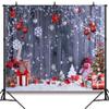 DULUDA 10x10 FT Christmas Backdrop Winter Holiday Snowflake Xmas Tree Wood Wall Floor Christmas Backdrops for Photography Photo Party Supplies Theme Decor Studio Booth Props view 2