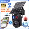 INQMEGA 2.4G WiFi 20X Optical Zoom 6MP Solar Security Camera with Dual-Lens,Solar Camera Wireless Outdoor,Siren Alarm,Color Night Vision,Dual Screen view 2