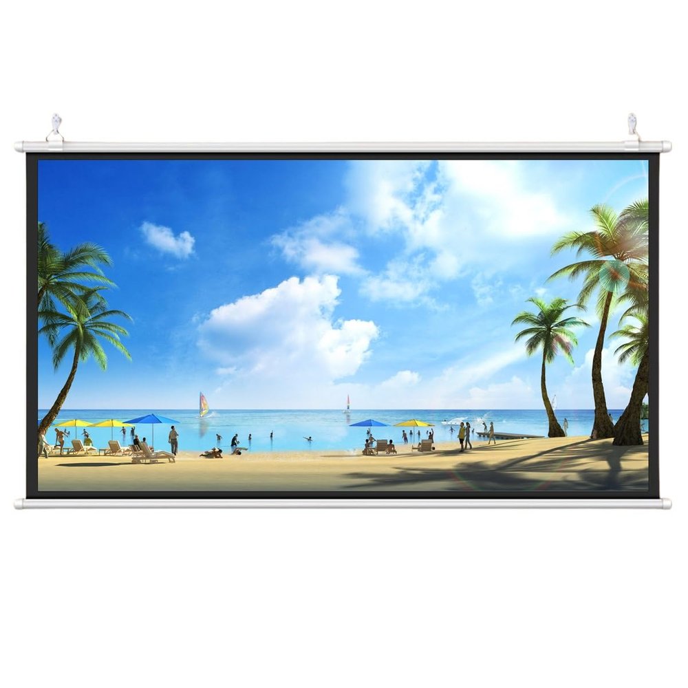 60 Inch Projector Screen Projection Screen 72 Inch Manual Pull Down HD Screen Widescreen Public Display Screen for Office Home Theater Movie Outdoor Indoor 4K 3D 4:3 16:9(4:3,60inch)