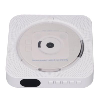 Portable CD Player, Bluetooth CD Player with Speakers 2 Modes Wall Mount Desktop Portable Home CD Music Player Rechargeable with Remote Control (White)
