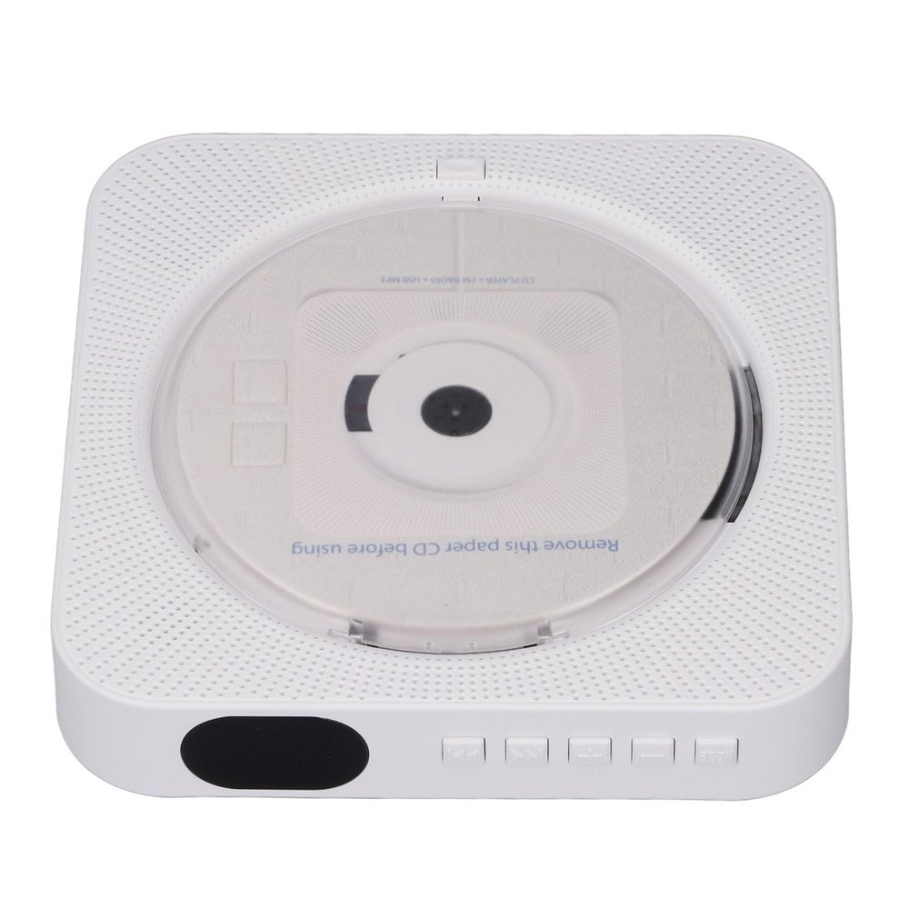 Portable CD Player, Bluetooth CD Player with Speakers 2 Modes Wall Mount Desktop Portable Home CD Music Player Rechargeable with Remote Control (White)