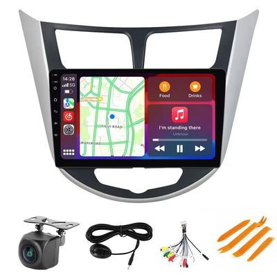 Radio for Hyundai Accent 2012-2017 2G+64G, Biorunn 9 Inch IPS Touch Screen Stereo Head Unit Wireless Car-Play Android Auto Blue-Tooth GPS Navi Upgrade Dash Kit WiFi FM RDS