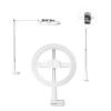Ring Light with Stand & Phone Holder, Overhead Phone Mount with Light & Remote Controller, 360 Rotation Rechargeable Phone Stand for Recording, 5 Brightness Ring Light for Desk view 1